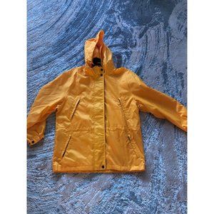 NWOT Eddie Bauer Women's Outdoor Outfitter Nylon hidden hood Jacket Yellow Sz M